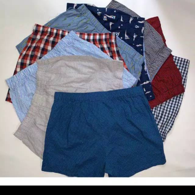 Celana boxer pria Rp 30.000 150rb ( 5pcs ) merk H&M GAP BANANA REPUBLIC Motif Random