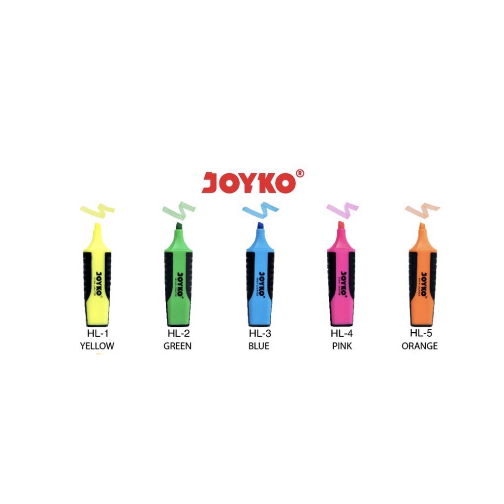 

HIGHLIGHTER MEREK JOYKO / STABILO MEREK JOYKO HL-1 (KUNING) / HL-2 (HIJAU) / HL-3 (BIRU) / HL-4 (PINK) / HL-5 (ORANGE)