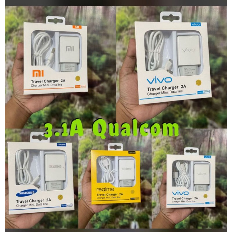 Travel charger mini merek ori 99% 2.A REAL micro usb kwalitas baguss