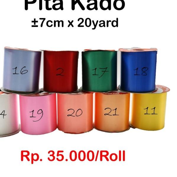 

♥ Pita Kado ±7cm x 20yard - Pita murah - Pita Bunga - Ribbon - 2 (Red) ✳