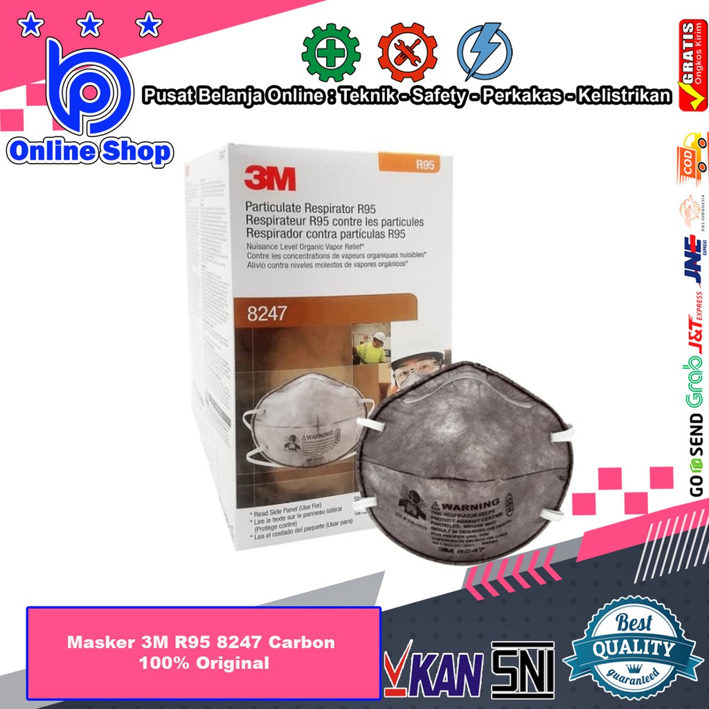 Masker 3M R95 8247 Carbon - 100% Original