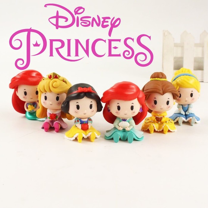 6 pcs/set Figure Princess Qposket Chibi Ver. Topper Kue