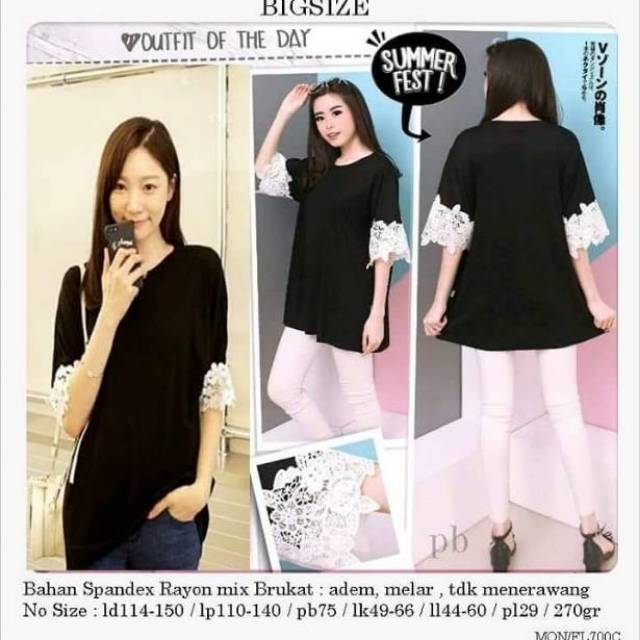 Blouse bigsize jumbo mona XXXL