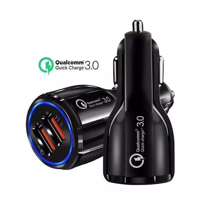 Car Charger QC3.0 Dual USB Fast Charging Qualcomm Quick Charger 12-24V