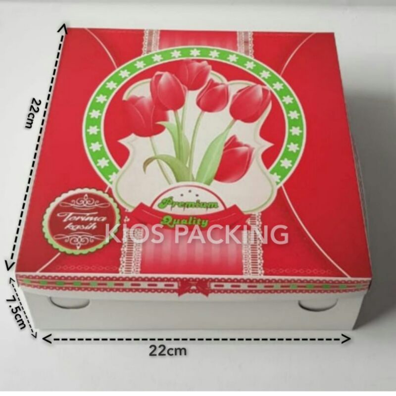 

Dus | Box 22x22 | Kotak Nasi Kue Makanan Motif Bunga 22 x 22