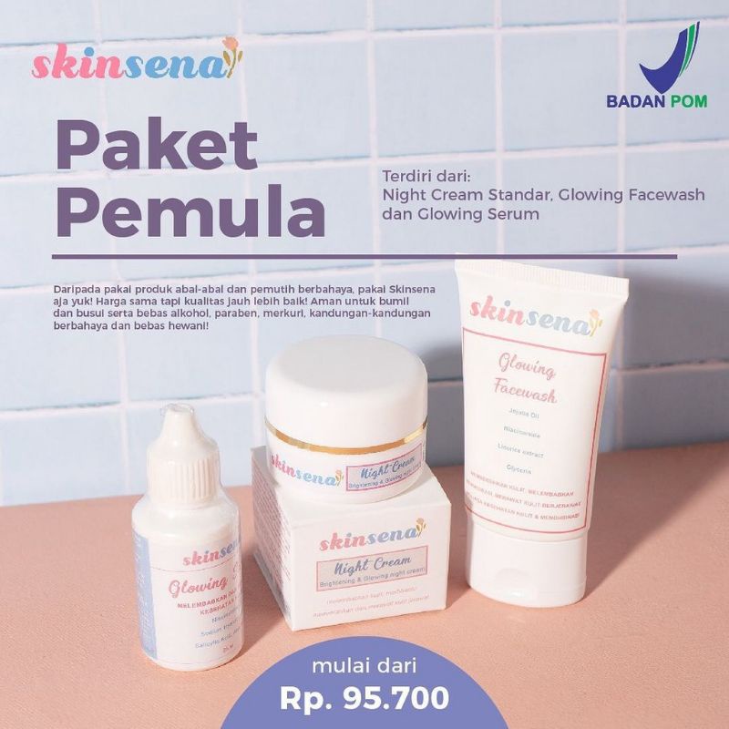 Skinsena Skincare ORIGINAL ( Ready Stok )-Paket Pemula