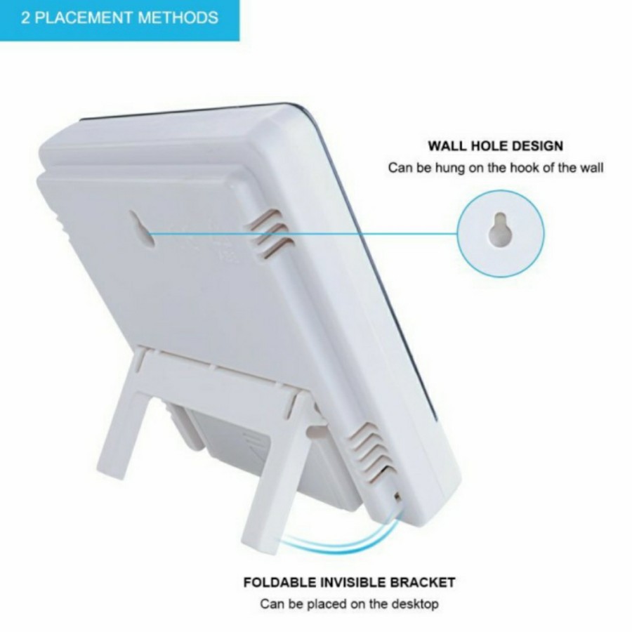 Termometer Ruangan Hygrometer Humadity Digital Termometer Ruangan Digital Jam HTC-1