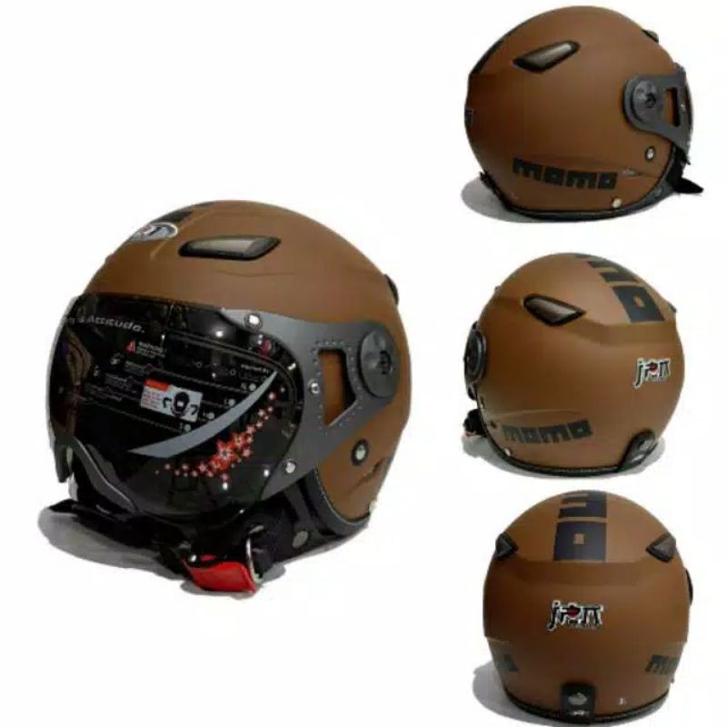 Helm JPN MOMO Pilot Original Coklat Doff
