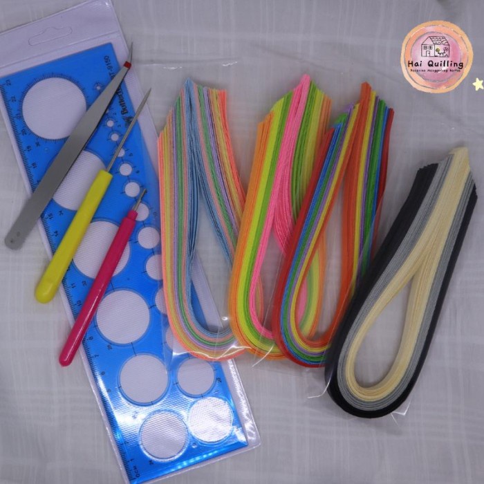 

20 Campur Alat paper Quilling Paket Kertas dan Warna