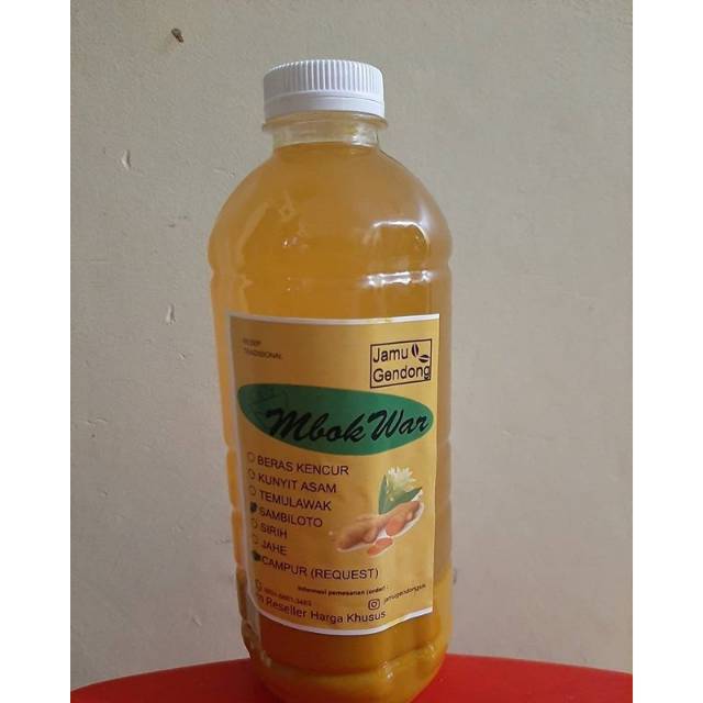 

Kunyit Asem + Sambiloto + Jahe 500ml Jamu Gendong Mbok War
