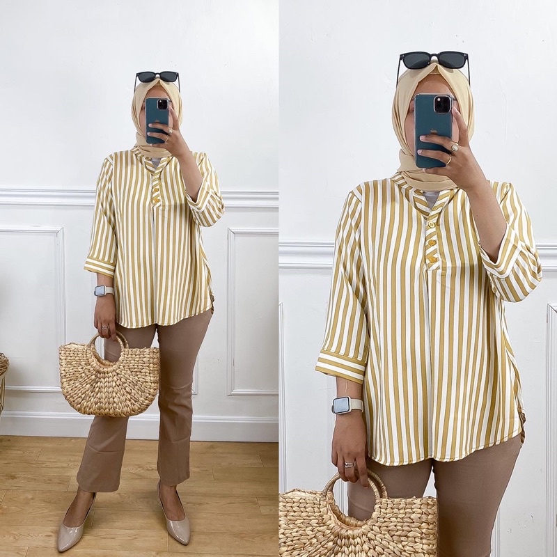 SHIRT CASIE | BLOUSE KEMEJA SALUR WANITA