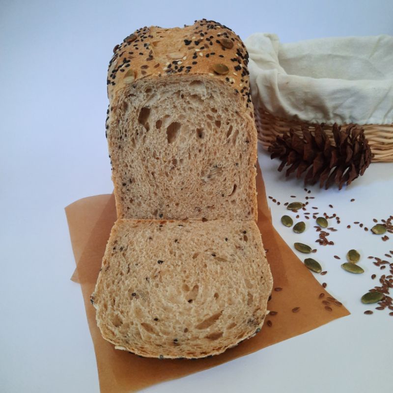 

Soft Sourdough Whole Wheat Multiseed |Roti Tawar Gandum Multiseed Sourdough | Roti Tawar Vegan