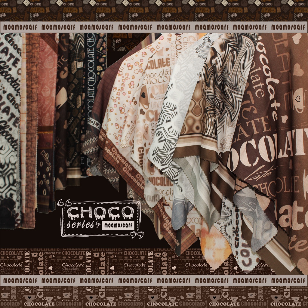 Jilbab Jumbo | Hijab Segi Empat Motif | Syar'i Scarf Voal Premium Choco  Series