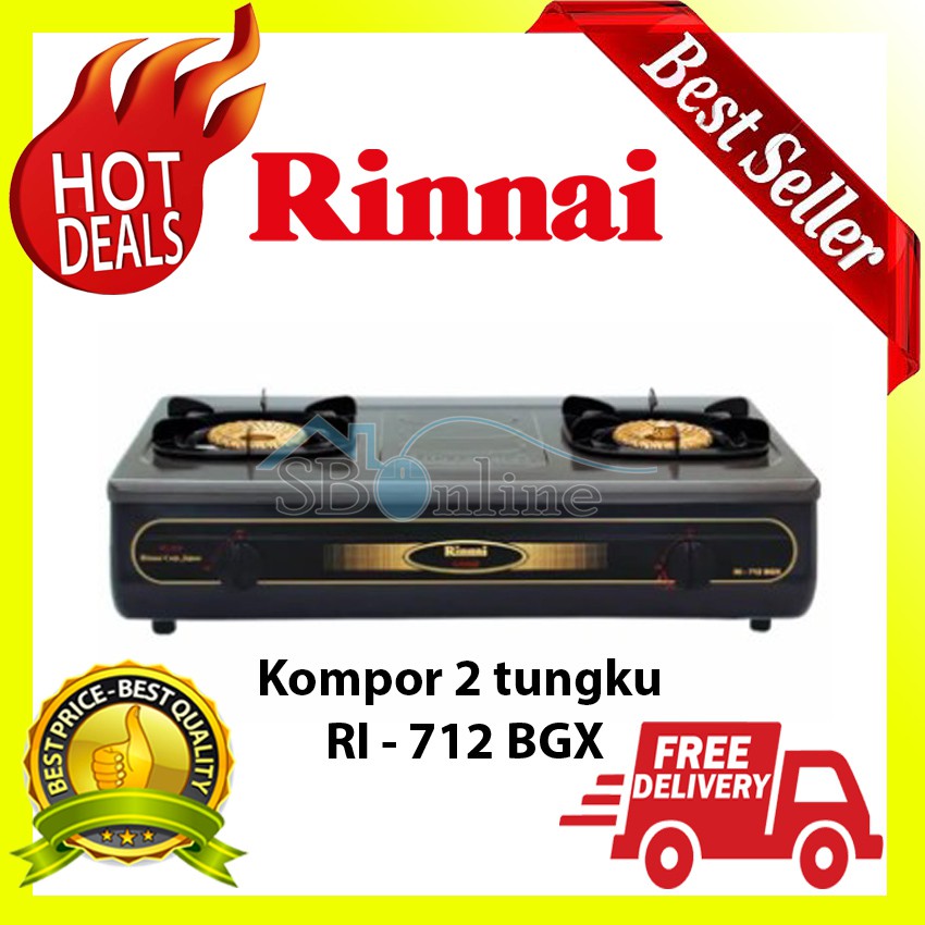 RINNAI Kompor Gas 4 Tungku - Gas Stove - RI 712 BGX