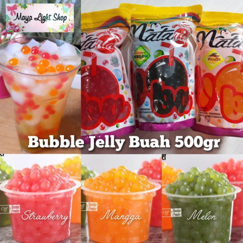 Popping boba 500gr bubble tea drink bubuk minuman boba buah popping jelly halal bubble strawberry mangga melon