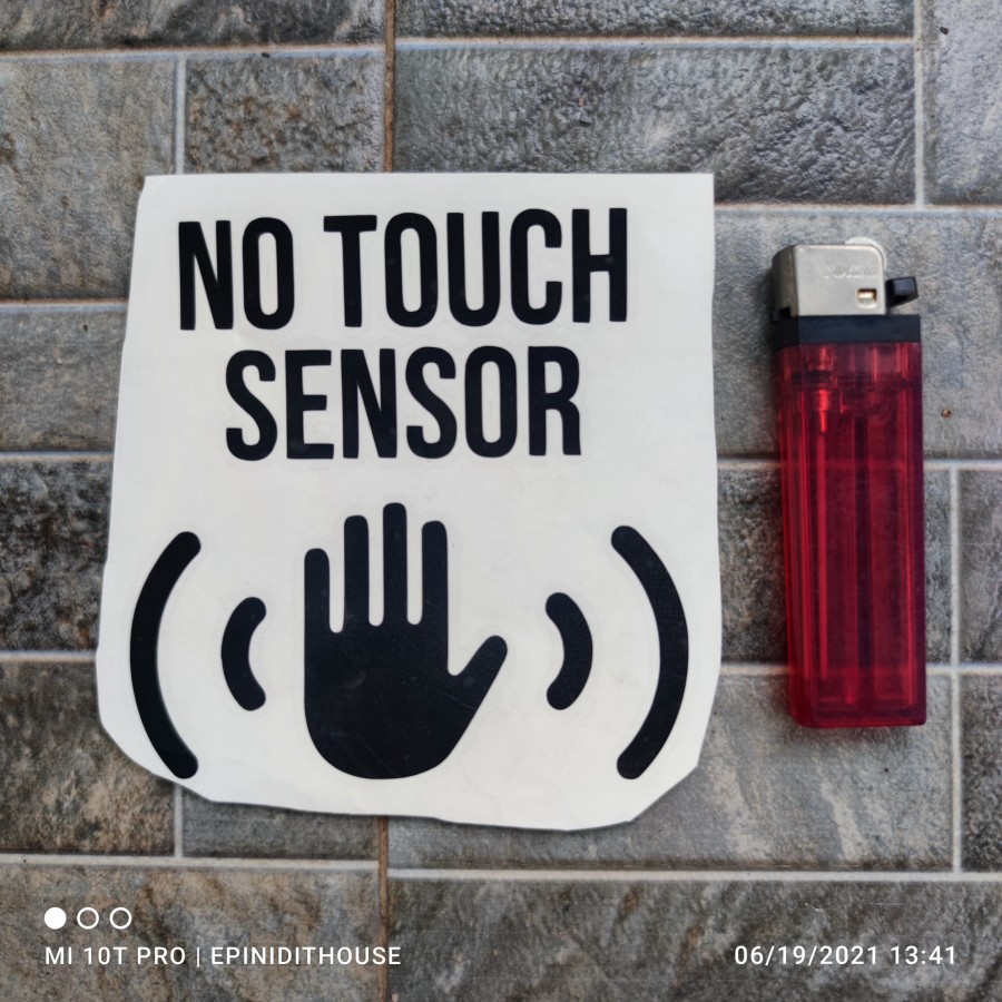

No touch sensor protokol kesehatan lift parkir covid sign cutting stiker