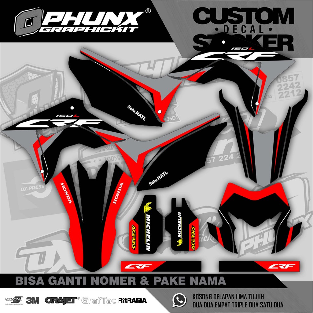 Stiker Decal CRF 150 L nomer Polos