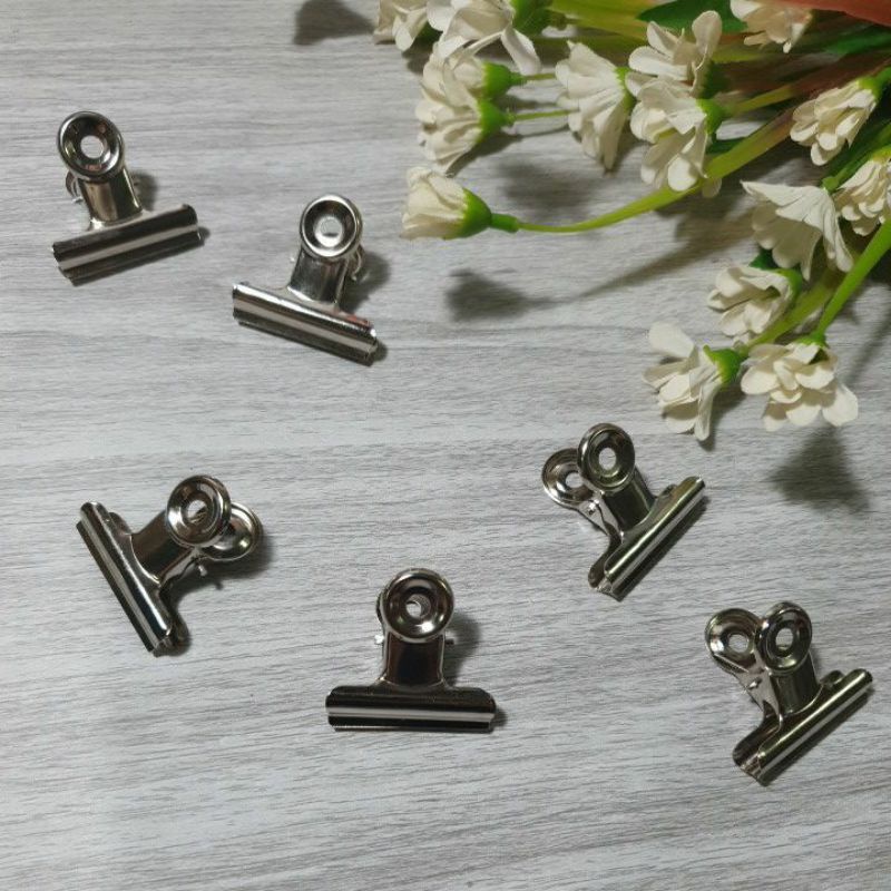 

ROUND METAL GRIP CLIPS SILVER BULLDOG CLIP TICKET STATIONERY BILL CLIP 1PCS
