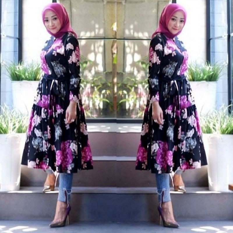 Mora long tunik atasan wanita pakaian wanita fashion muslim