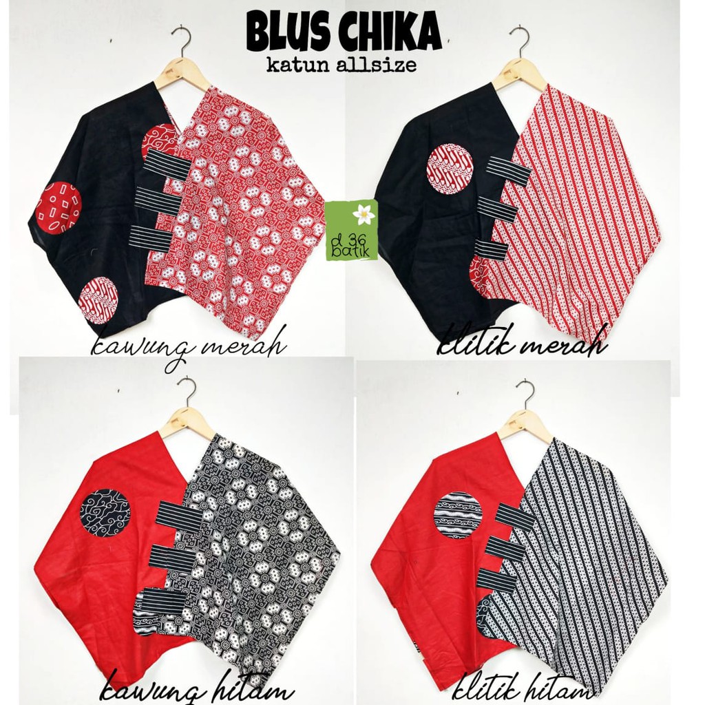 Blus Chika Batik Cropping Crop Top Batik Atasan Cantik Kerja Kantor Seragaman Casual Pesta Modern