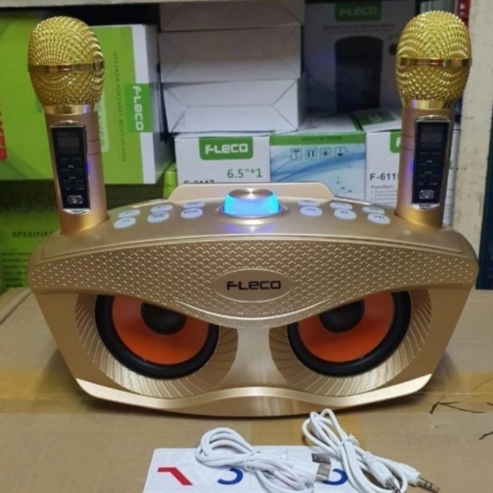 COD SPEAKER BLUETOOTH WIRELESS KARAOKE FLECO FL-311PLUS BONUS 2 MIC WIRELESS X-BASS / SPEAKER SALON AKTIF X-BASS FLECO FL-311PLUS /SPEAKER KAROKE / SPEAKER WIRELESS