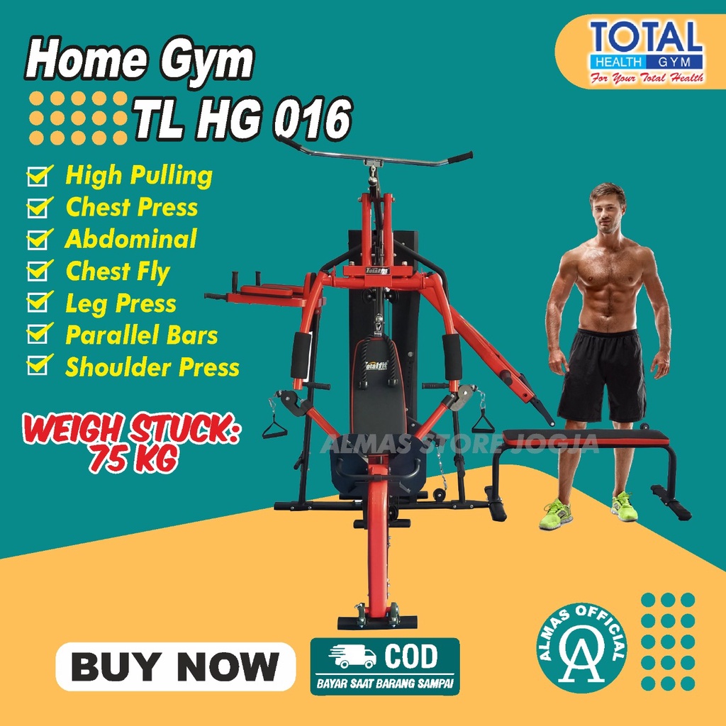 Home Gym 3 SISI TOTAL FITNESS TL HG 016 OLAHRAGA Fitnes Beban 75kg COD