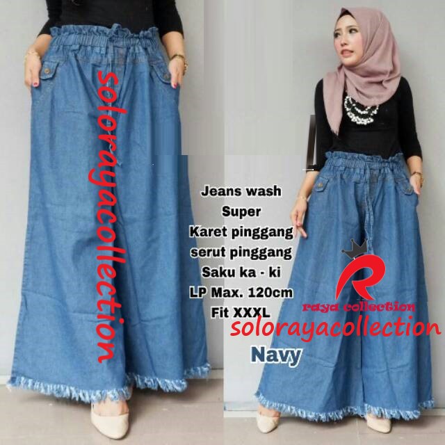 CELANA KULOT RAWIS JEANS JUMBO / KULOT JEANS RAWIS WANITA / KULOT JEANS JUMBO