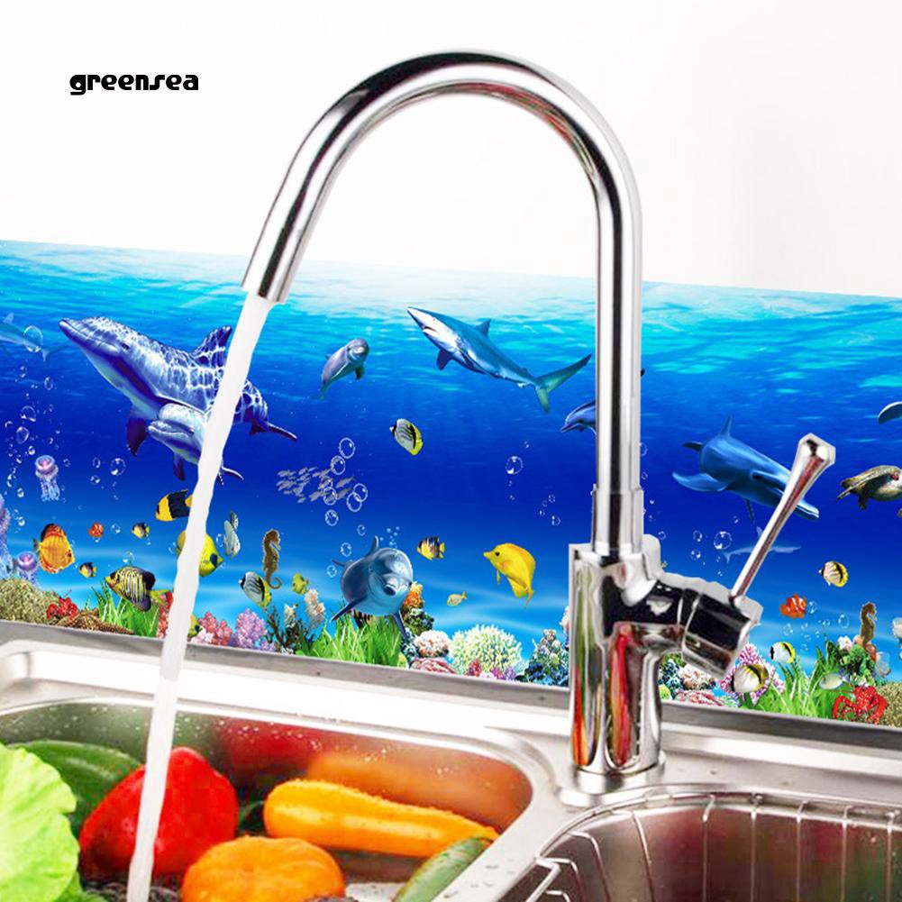 Greensea Diy Removable Modern Sea World Theme Wall Sticker Bathroom Decal Art Home Decor Shopee Indonesia