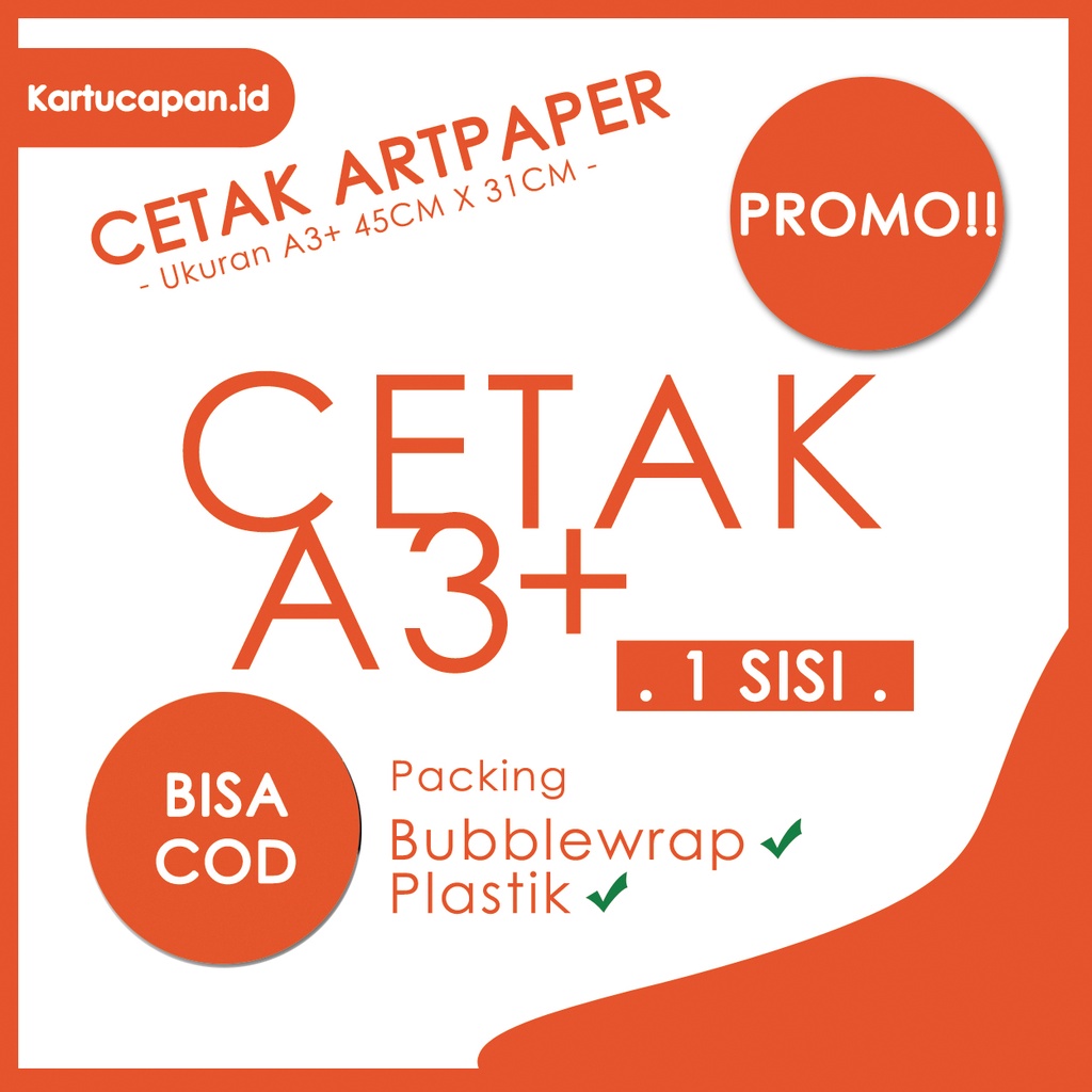 

Cetak A3+ Artpaper 150 gsm / 120 gsm / 230 gsm / 260gsm