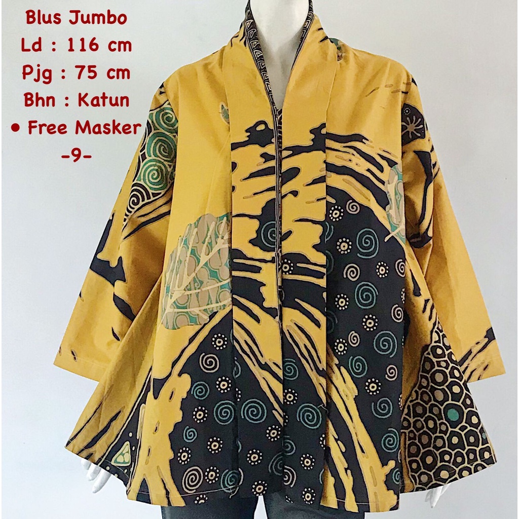 Blus jumbo katun batik solo batik halus trendy modern atasan kerja blus wanita