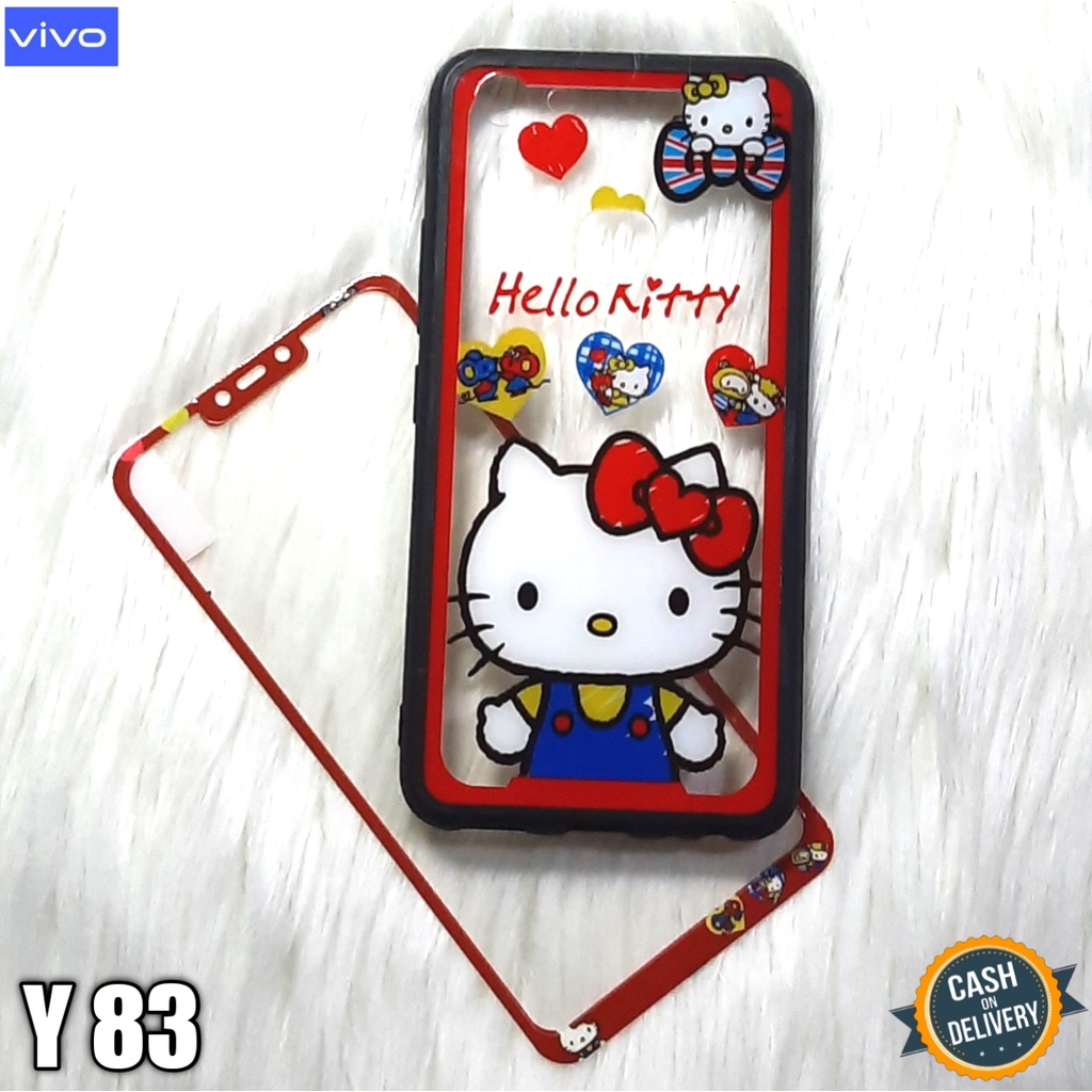 Casing Vivo Y83 Case Transparant Motif+Tempered Glass