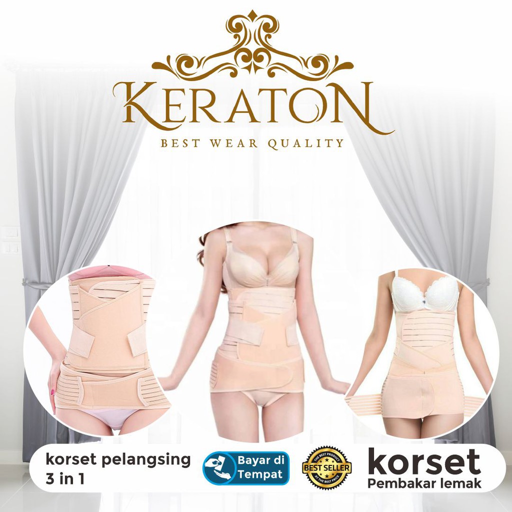 Korset Pelangsing Keraton / stagen ibu setelah melahirkan / korset setelah melahirkan / korset  3IN1