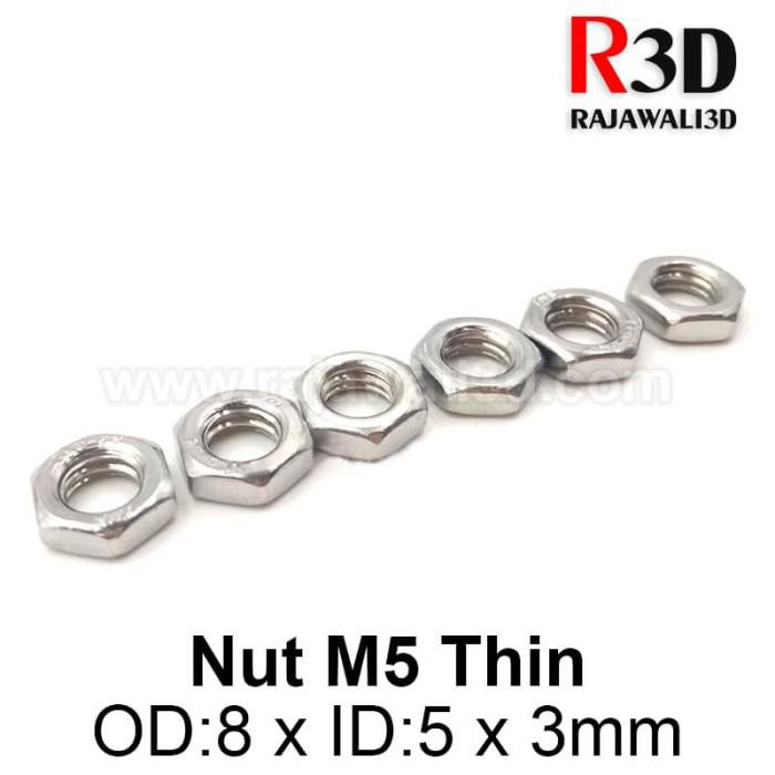 Nut M5 Thin Hex Nut Putih