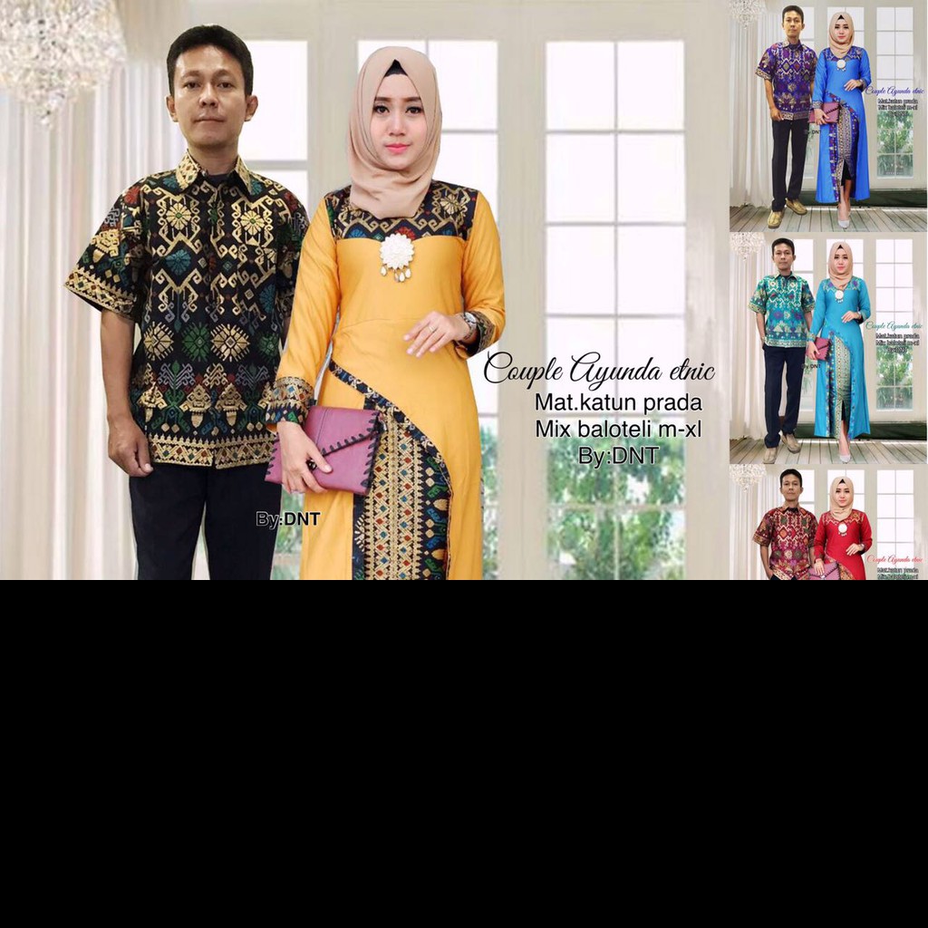 Sarimbit Batik Anggun Couple Ayunda - Warna Merah, Tosca, Late, Biru, Kuning - M L XL