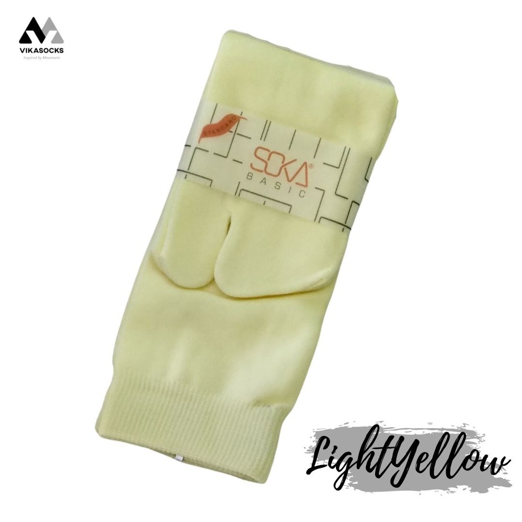 Kaos Kaki Soka Jempol Basic Wanita Hijab Muslimah Size M Pendek Warna Polos-M-LightYellow|Kuning