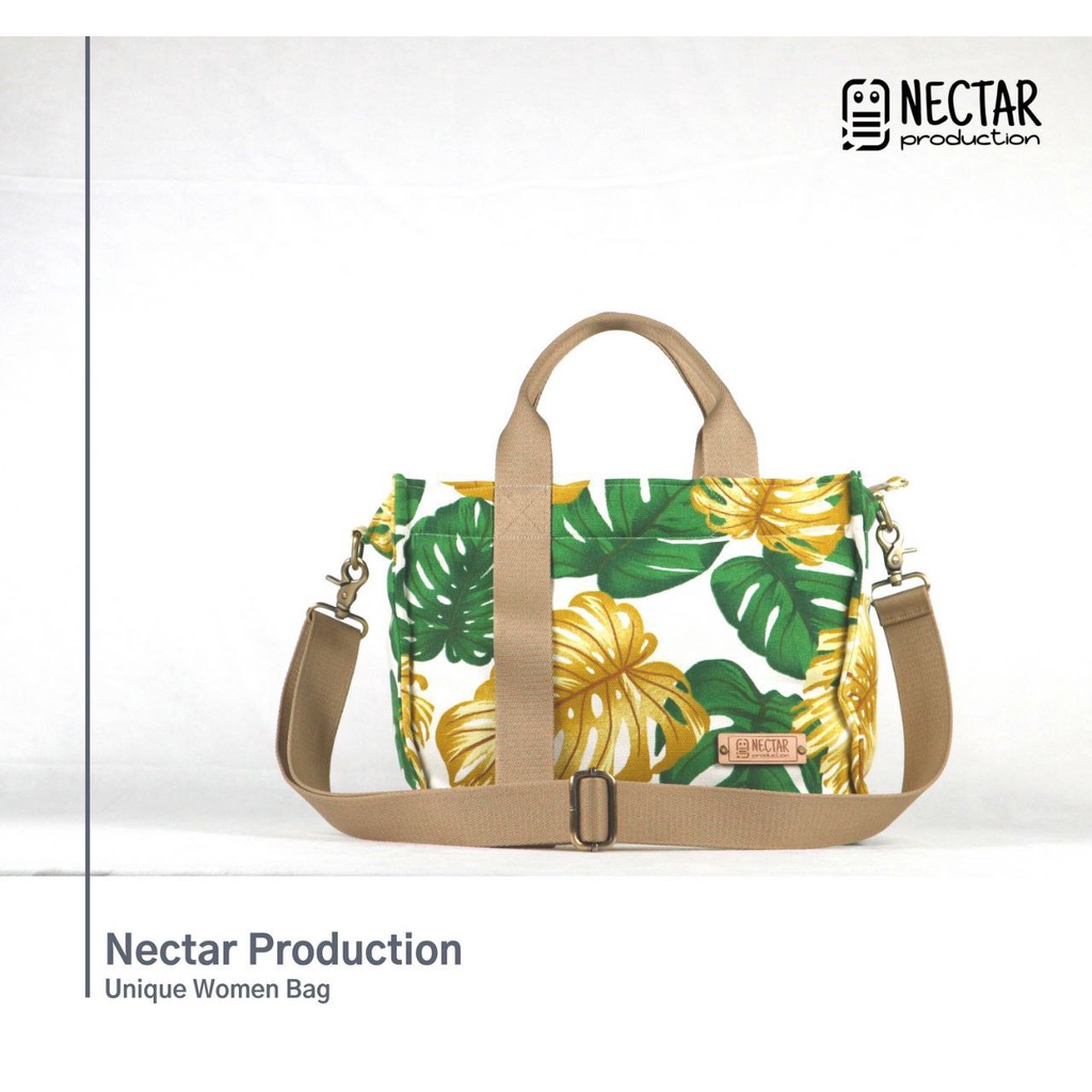 Handbag Kanvas Motif Premium Tas Kantor Tas Slempang(Besar)