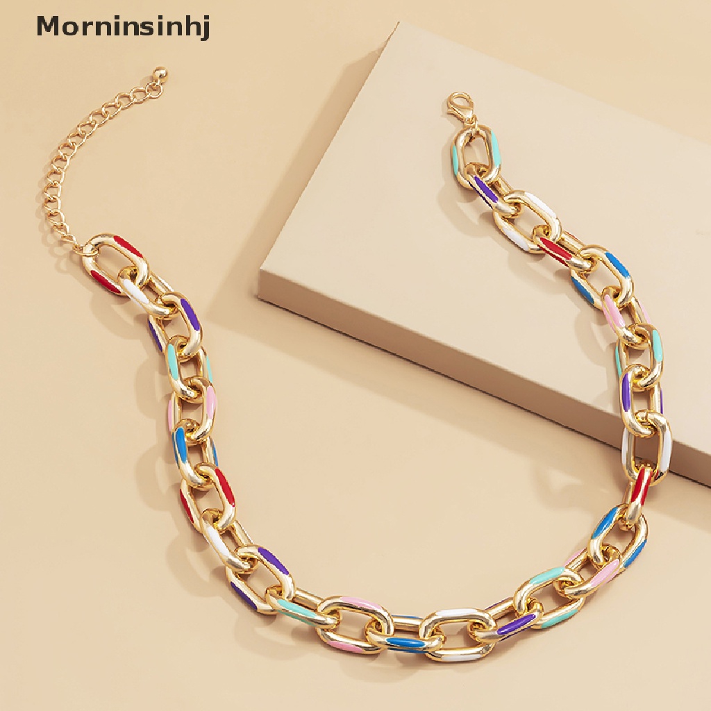 Mornin Fashion Seksi Rantai Chokers Besar Multicolor Kuba Rantai Liontin Kalung Menawan Wanita Perhiasan id