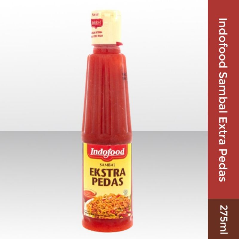 

Indofood Saos Sambal Extra Pedas Botol Tanggung 275 Ml - sauce sedang