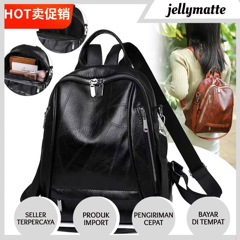 Tas Ransel Wanita Import Korea Backpack Sekolah Kerja 6822 JAKARTA