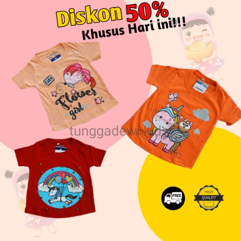 Kaos Anak Perempuan Laki Laki Baju Anak Terbaru Atasan Anak Cewek Cowok Murah Import Original Grosir