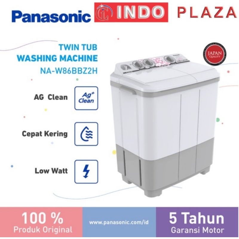 MESIN CUCI PANASONIC 2 TABUNG 8.5 KG / 8.5KG LOW WATT NA-W86BBZ