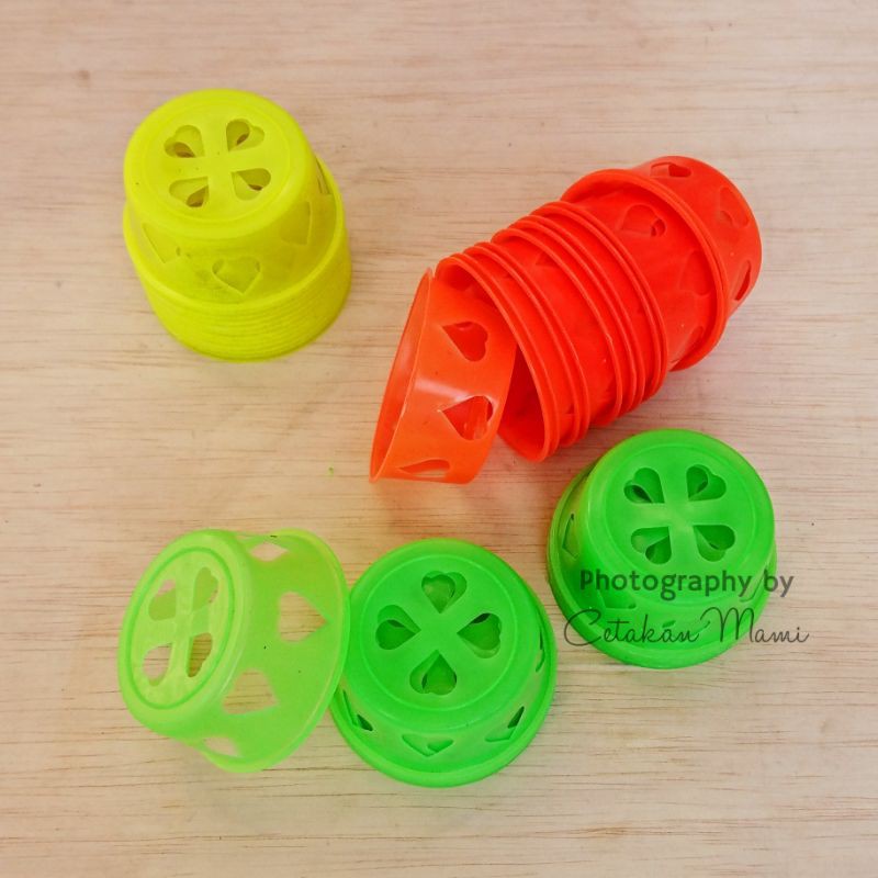 12pcs Cetakan kue bolu kukus plastik bolkus model pendek