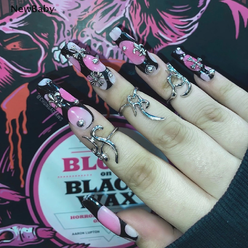 Newbaby 3pcs / Set Cincin Pelindung Ujung Jari Asimetris Gaya Punk Untuk Bayi