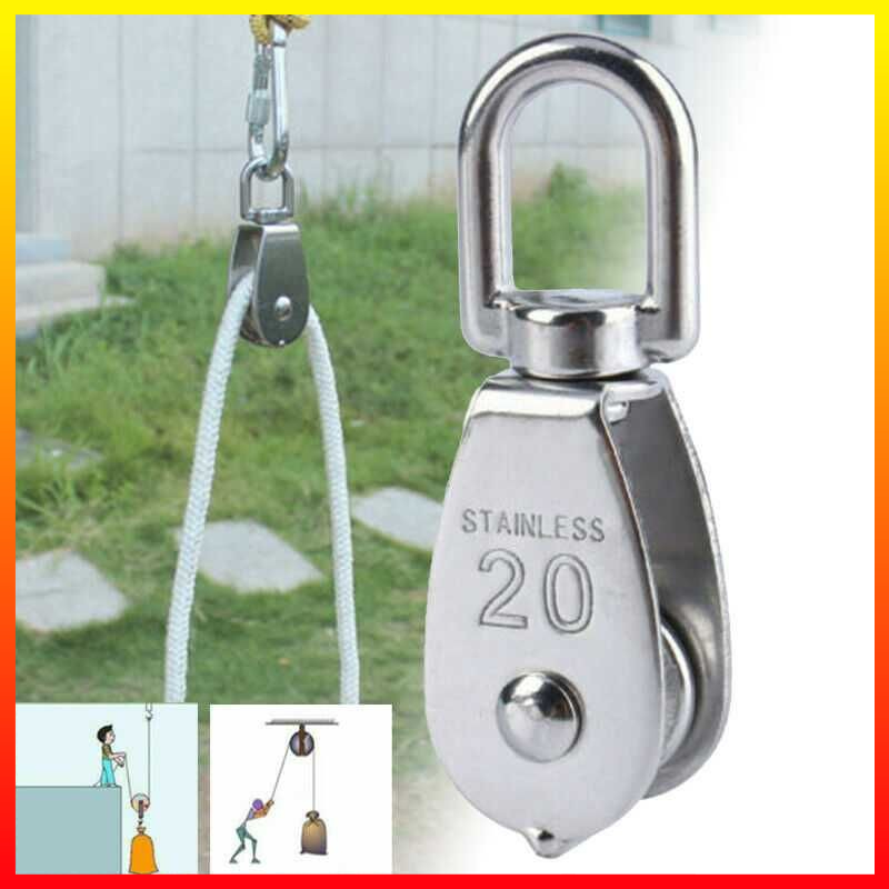 Katrol Kerekan Mini Rumah Pulley Serbaguna Troli Jangkar Pemasangan Perangkat Keras Stainless Steel Taffware - 7RSEEQSV