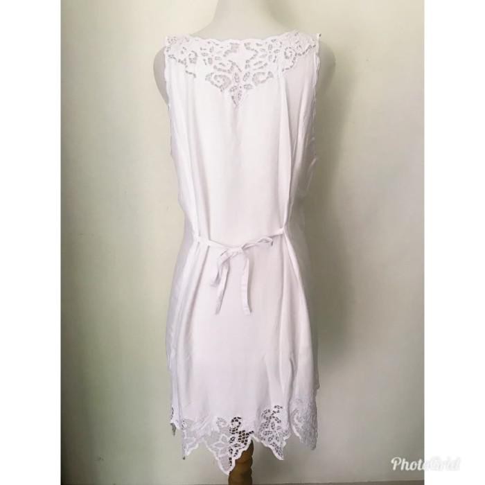 99H7- Dress Mini Bordir Bali - Putih