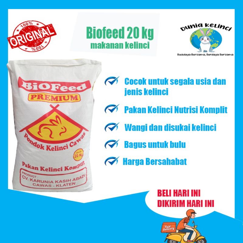 PELET KELINCI BIOFEED PREMIUM BERAT 20 KG