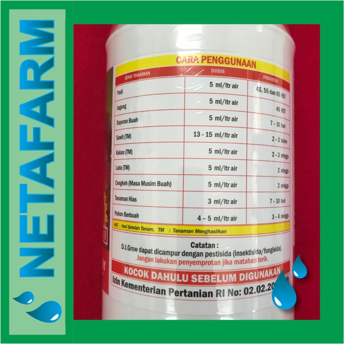 PUPUK ORGANIK CAIR DI GROW Merah 1 Liter / PUPUK ORGANIK DIGROW