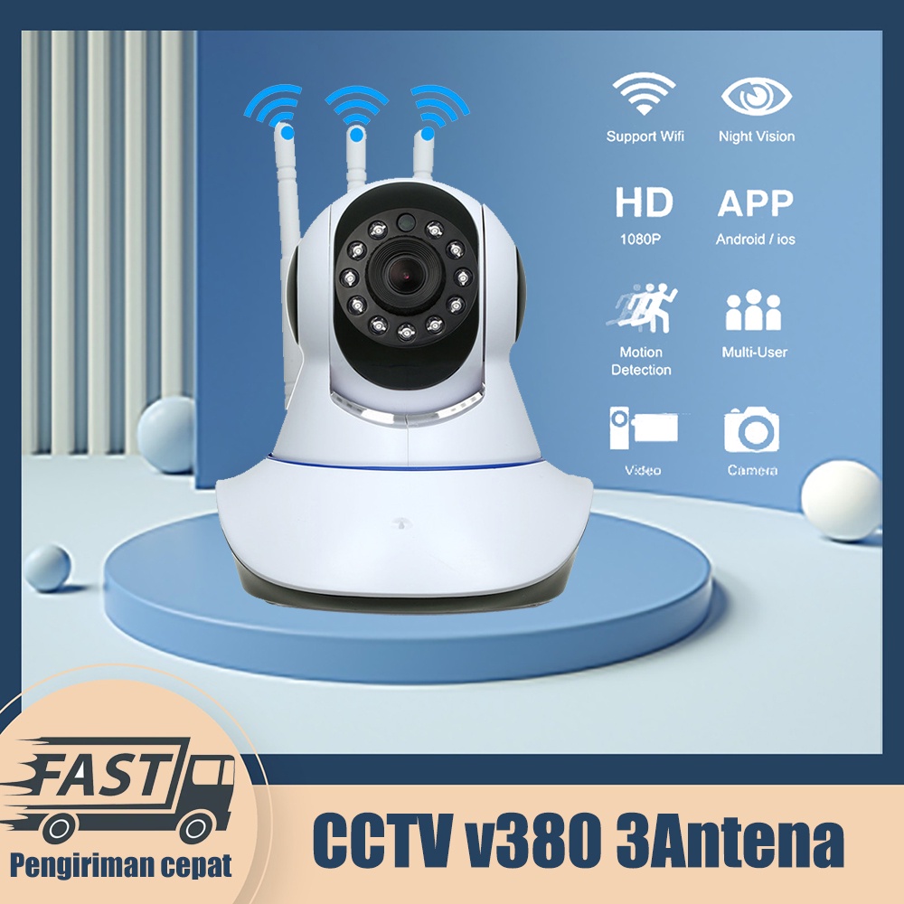 IP Camera 1080P Yoosee Cam CCTV 3 Antena Wireless Kamera rumah Antenna Wifi