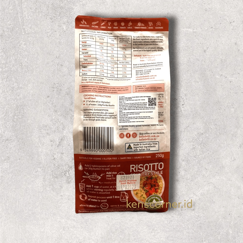 Belladotti Risotto Porcini Mushroom / Rissoto Instant / Rissoto Import