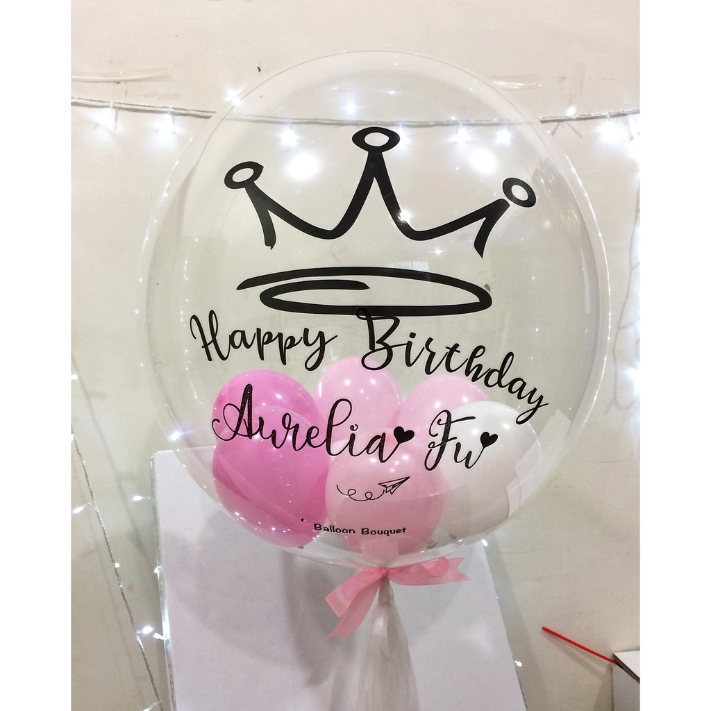 

bubble balloon in pink and white combination 1